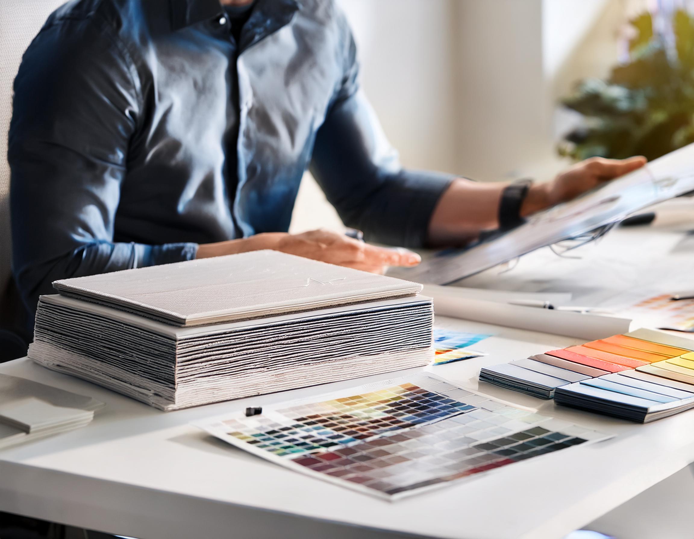 Professioneller Übersetzer mit Arbeitsmaterialien